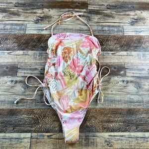 O'Neill Womens Swimsuit Newport Yucatan Ruched Tie Sides Beach Coastal Medium